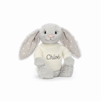 Jellycat Bashful Shimmer Bunny with Cream Jumper New Zealand | ARBOG6254